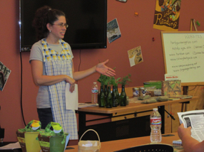 Malinda Crawley teaching an herb class in the community room of the library July 2013 Malinda Crawley teaching an herb class in the community room of the library July 2013